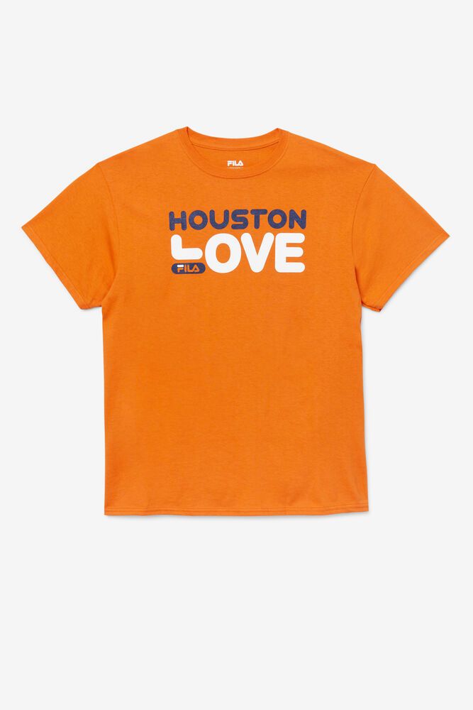 Fila T-Shirt Mens Orange - Houston Love - Philippines 4376810-DT